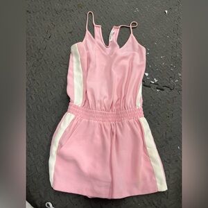 Amanda Uprichard Pink Romper with White Accents
